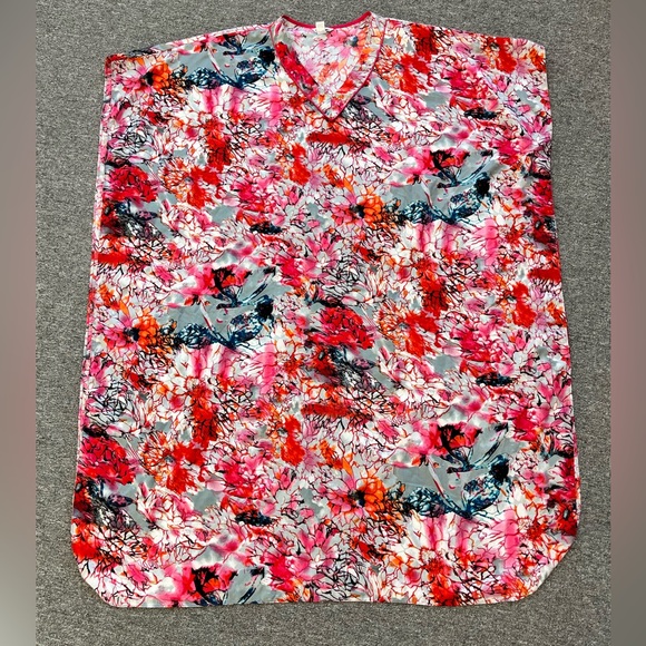 Vintage Winlar Floral Multicolor Kaftan Poncho Cover-Up Dress O/S‎ Boho Festival - Picture 6 of 8